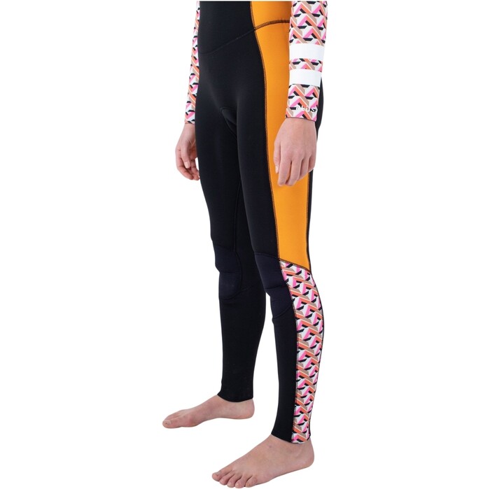 2024 Hurley Womens Plus Printed 4/3mm Chest Zip Wetsuit WFS0012433 - Gym Red / Burghundy Crush